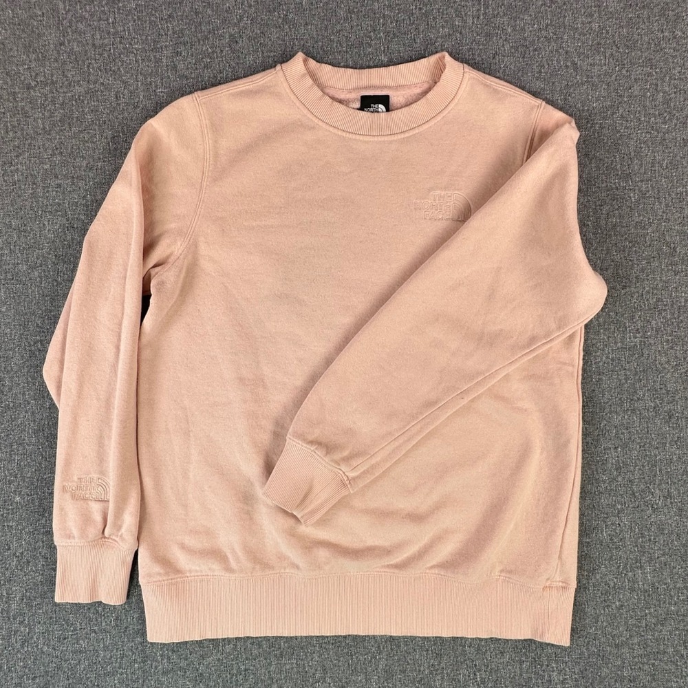 The North Face Sweatshirt Womens M Crewneck Pink Embroidered Logo